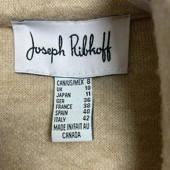 Joseph Ribkoff Sweater, warm honey oatmeal color, stretch, button up, Sz 8 - Picture 7 of 14
